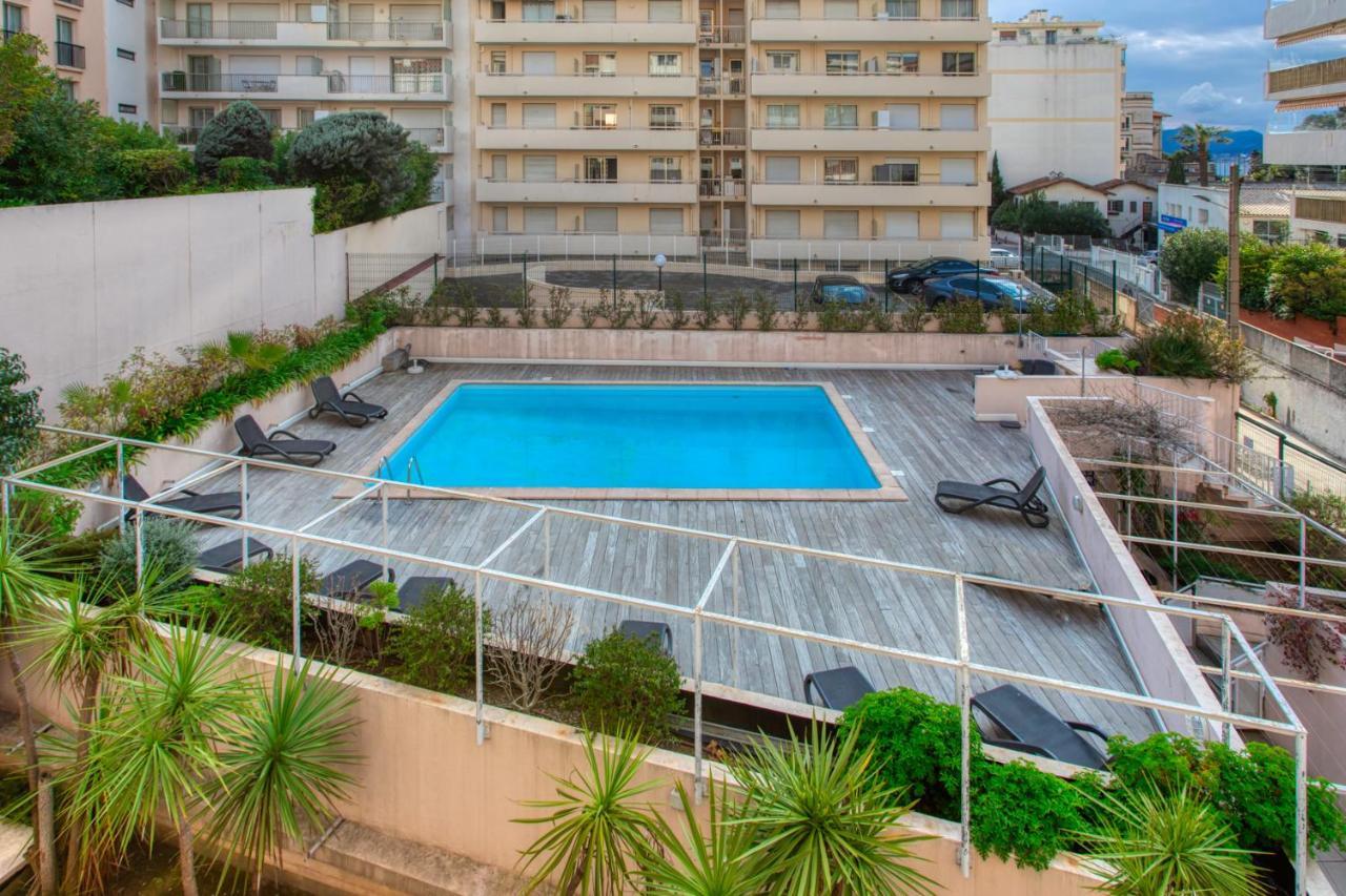 C1 Clemenceau Pool Balcony Bath Ac 2Mins Walk To Sand Beach Cannes Exterior foto